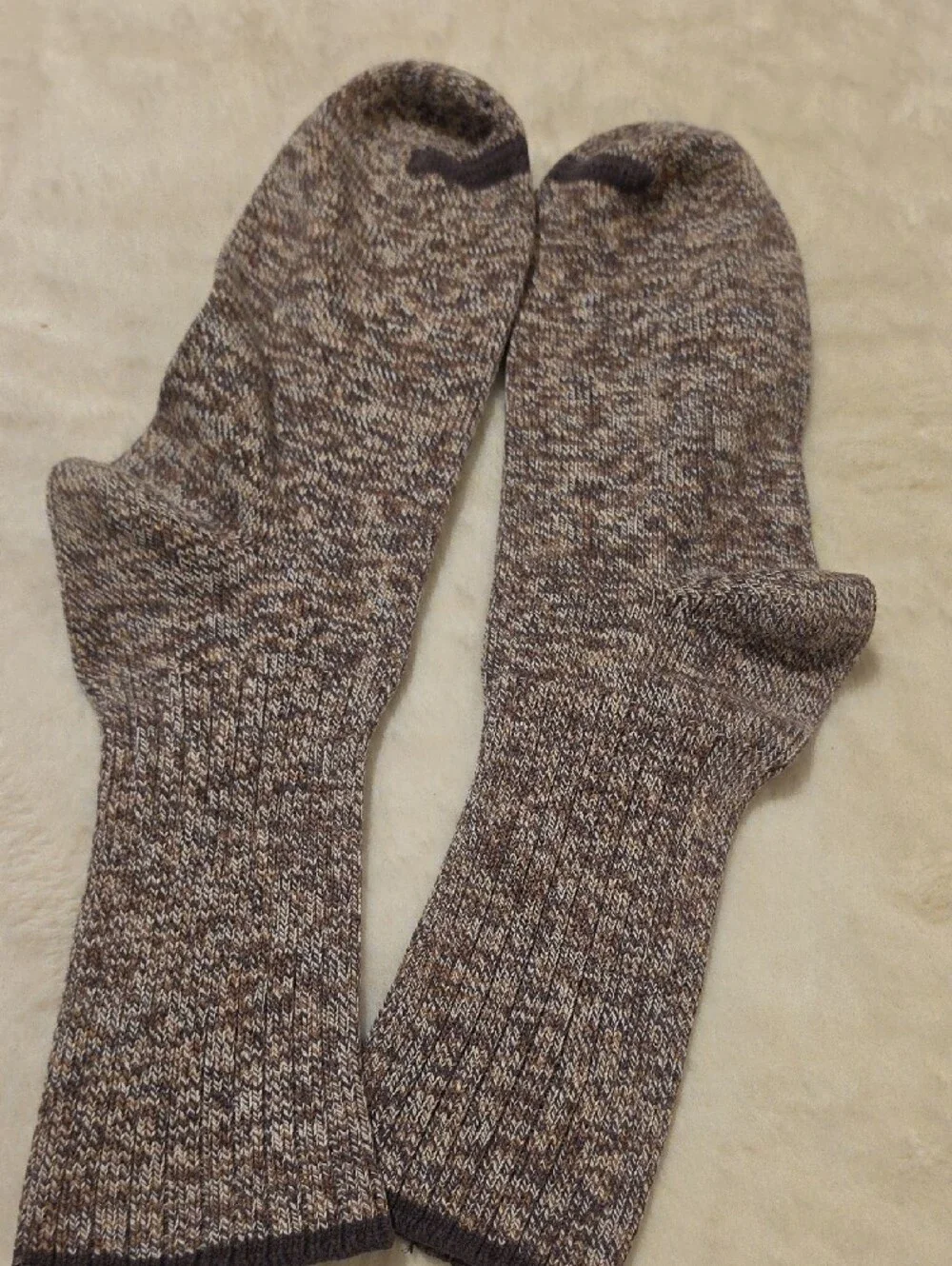 Ralph Lauren Ribbed Marled Crew Socks - Brown (Men's)
